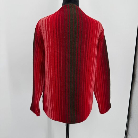 Vintage Jersey Modeller Iceland Lambs Wool‎ Cardigan Sweater Sweden M 12 Stripe - Picture 5 of 6